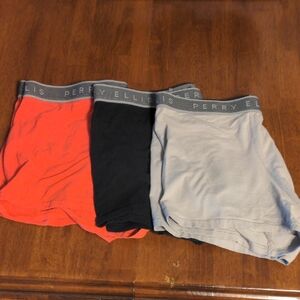 Perry Ellis Boxer Briefs Trio - Black, Gray, and Orange (ish)